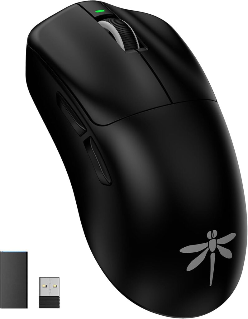 VGN F1 Pro Max Lightspeed Wireless Gaming Mouse with Dual-Mode 2.4G/Type-C Wired – 25K Sensor – 26,000 DPI – 55g Lightweight – 6 Programmable Buttons – Up to 200h Battery Life for PC/Mac- Black