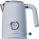 LONGDEEM 1L Small Electric Kettles Stainless Steel, Portable Travel Mini Hot Water Boiler Heater, Cool Touch Teapot, Auto Shut-Off & Boil-Dry Protection for Cooking, Business Trip and More, Blue