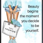Fashion designer Inspiration Saying Wall Art – Positive Quotes Wall Decor for Women – Glamour Decor – Blue Decoration – Motivational poster – Luxury Designer Gift for Teens Bedroom, Girl Room
