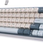 RK ROYAL KLUDGE R65 Wireless Mechanical Keyboard with Volume Knob, Tri-Mode 2.4G/USB-C/BT Gasket Mounted 60% Gaming Keyboard with 66Keys, PBT Keycaps, QMK/VIA, Hot Swappable Cream Switch, Blue