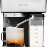 Chefman 6-in-1 Espresso Machine with Built-In Milk Frother, 15-BAR Pump, Digital Display, One-Touch Single or Double Shot for Cappuccinos and Lattes, XL 1.8-L Water Reservoir, Stainless Steel