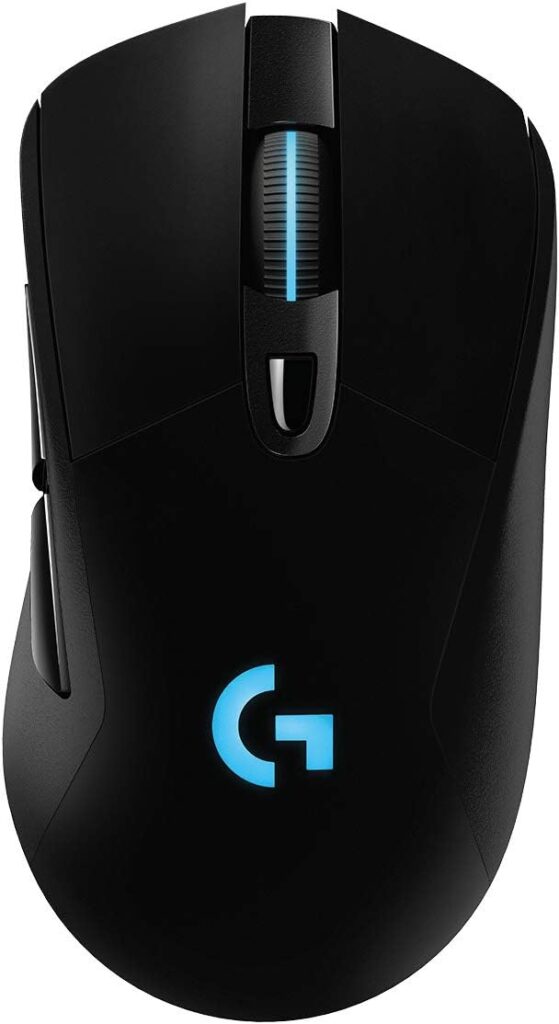 Logitech G703 Lightspeed Wireless Gaming Mouse W/Hero 25K Sensor, PowerPlay Compatible, Lightsync RGB, Lightweight 95G+10G Optional, 100-25, 600 DPI, Rubber Side Grips – Black