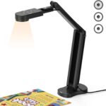 THUSTAR 8MP Document Camera & Webcam 4K with Dual Microphones, USB Visualiser A3-Size, 3-Level LED Lights, Image Invert Function, Fold, for Live Demo, Distance Education -Windows, macOS and Chrome OS