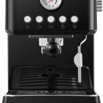 Espresso Machine 20 Bar, Upgraded 1300W Espresso Maker with Milk Frother Steam Wand, Semi-Automatic Espresso Coffee Machines for Home, for Cappuccino, Latte, 50oz Removable Water Tank (black)