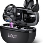 Open Ear Earbuds,Wireless Earbuds Bluetooth 5.4 Ergonomic Clip-On Ear buds, Bone Conduction Over The Ear Headphones 48H Playtime, Perfect Running Headphones for Sports IPX7 Waterproof Touch Controls