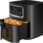 Air Fryer,6-in-1 Smart Compack 6 QT Capacity Air Fryers,Roast,Bake,Broil,Dehydrate,Digital Touchscreen Air Fryers,Nonstick & Dishwasher-Safe Basket with Window,Stainless Steel Air Fryer