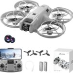 Drone with HD Camera for Adult Beginners, Brushless Motor, One Key Take Off/Land, Optical Flow Positioning, Gesture Photo Video RC Quadcopter with 2 Battery Drones Gift for Adults, Beginners