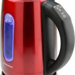 OVENTE Electric Kettle, 1.7L Stainless Steel Water Boiler and Heater with 1100W Power, Temperature Control, Keep Warm Function, Auto Shut-Off, Boil-Dry Protection and Cordless Serving, Red KS58R