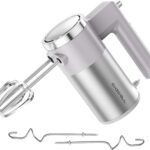 Powerful 600W Hand Mixer, 5-Speed Electric Hand Held Mixer for Baking, Lightweight Stainless Steel Hand Beaters *2 & Dough Hooks*2 with Eject Button, Kitchen Mixer for Cream, Cookies, Dough-Grey