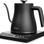 Jocuu Gooseneck Electric Pour Over Kettle with Temperature Control, Tea & Pour Over Coffee Kettle, Stainless Steel, Auto Shutoff Boil-Dry Protection, 0.8L, Matte Black