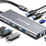 Hiearcool USB C Hub Ethernet,4K@60 USB-C to HDMI Hub,8in1 Multi-Port USBC Adapter Type C Dock Dongle Compatible for MacBook Pro Air iPad Dell Lenovo