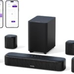 ULTIMEA 7.1ch Virtual Surround Sound Bar, Sound Bar for Smart TV with 4 Surround Speakers, Peak Power 330W, Surround Sound System for TV, App Control, TV Soundbar with Subwoofer, Opt/AUX/BT, Aura A40