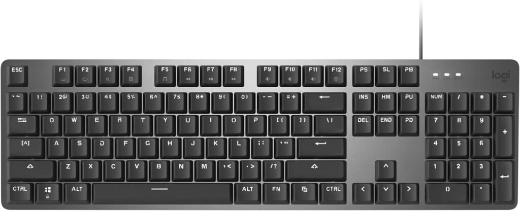 Logitech K845 Mechanical Illuminated Keyboard, Strong Adjustable Tilt Legs, Full Size, Aluminum Top Case, 104 Keys, USB Corded, Windows (TTC Red Switches)