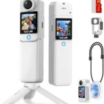 SJCAM C300 Vlogging Combo,4K Pocket Action Camera,7H Power,6-Axis Stabilization,Dual-Touch Screen 154° Wide FOV Video Camera for Photography Camcorders,Travel,Waterproof,Live Streaming,64G Card