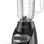 BLACK+DECKER Countertop Blender with 6-Cup Glass Jar, 10-Speed Settings, Black, BL2010BG