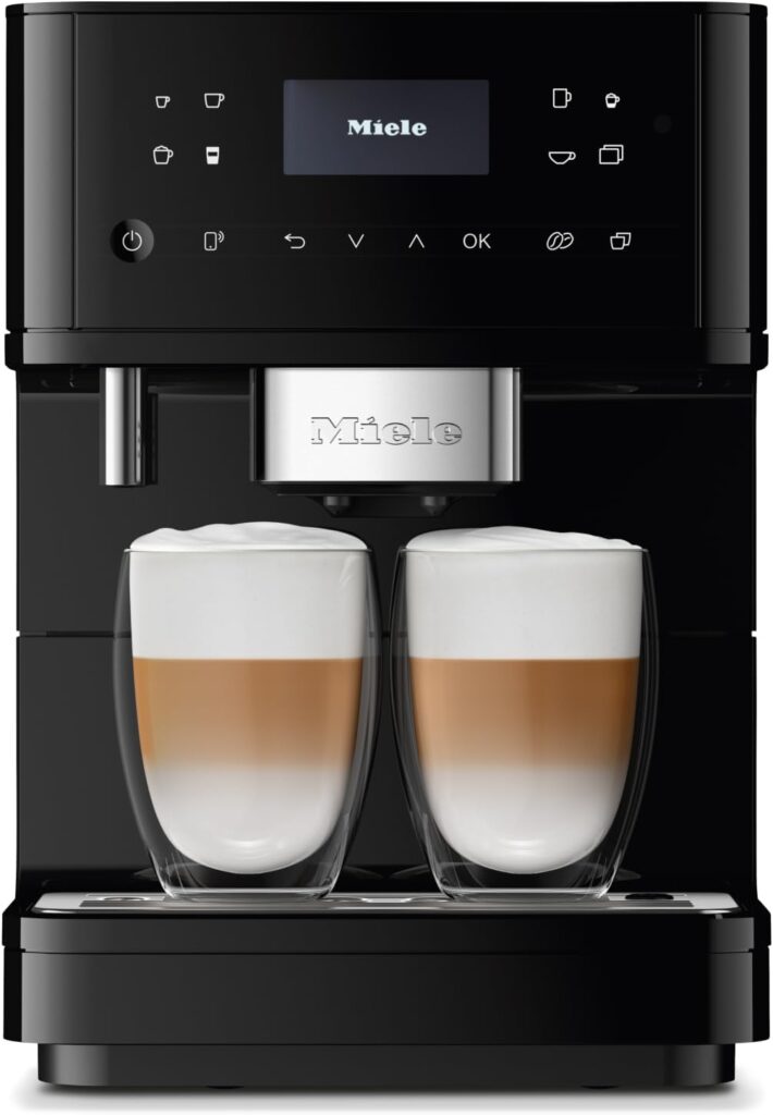 Miele CM 6160 MilkPerfection Automatic Wifi Coffee Maker & Espresso Machine Combo, Obsidian Black – Grinder, Milk Frother