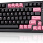 AUSDOM 98Pro Silent Wireless Mechanical Keyboard, Tri-Mode BT/2.4G/USB-C Hot Swappable Custom Quiet Keyboard with Backlit, Gasket Structure, PBT Keycaps,Pre-lubed Tactile Switches(Black & Pink-Silent)