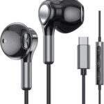 USB C Headphones for Samsung Galaxy S24 S23 Ultra S22 S21 FE S20 A54 A53 USB C Earphones with Mic Volume Control Wired Earbuds USB Type C Headphones for iPhone 16 15 Pro Max Plus iPad Pro Pixel 8 7 6a