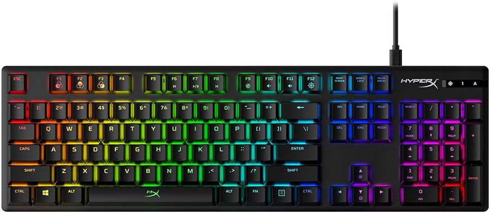 HyperX Alloy Origins – Mechanical Gaming Keyboard, Software-Controlled Light & Macro Customization, Compact Form Factor, RGB LED Backlit – Linear HyperX Red Switch (Black)