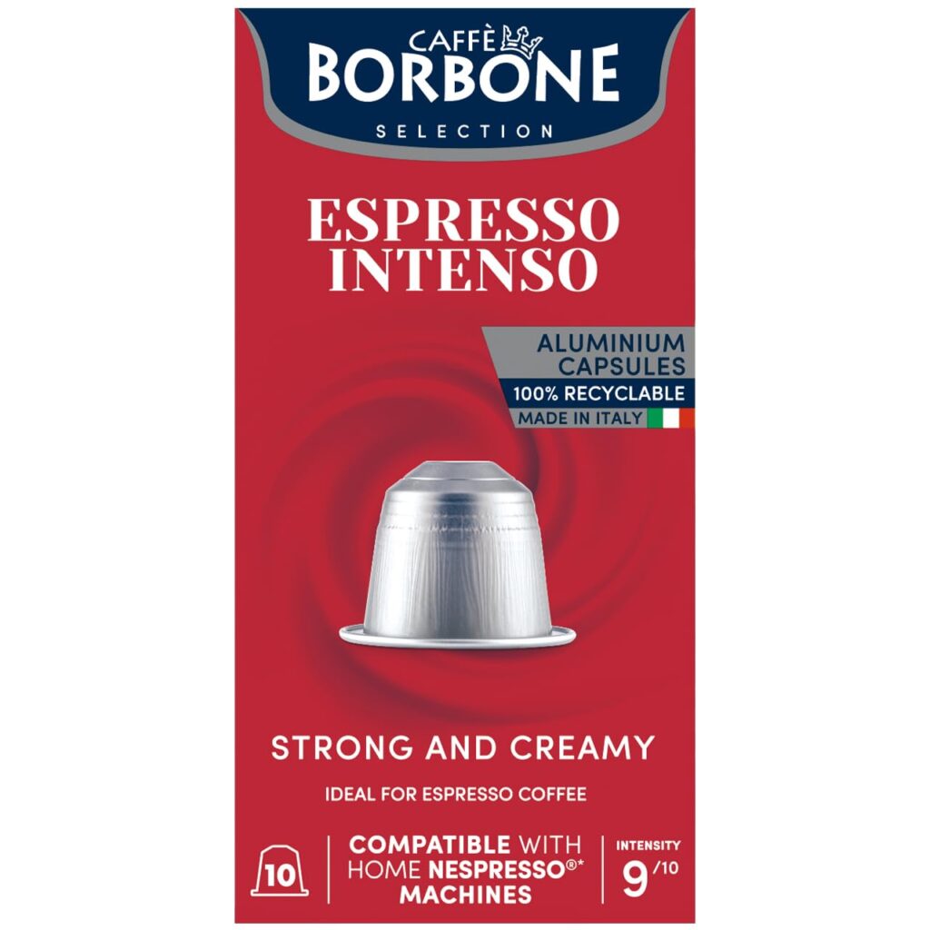 Caffè Borbone Espresso Intenso Aluminum Capsules Compatible with Nespresso Original Machines, Dark Roast, 100 Count