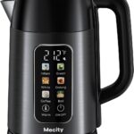 Mecity Electric Kettle 1.7L Touch Screen Temperature Control Water Boiler, No Plastic Contact with Water. 6 Preset Temperature Programs, 2 Hours Keep Warm, Dark Grey