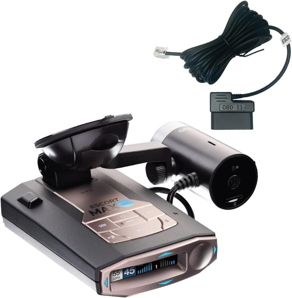 Escort MAX 360c Radar Detector with M2 Smart Dash Cam & OBDII Cord Bundle