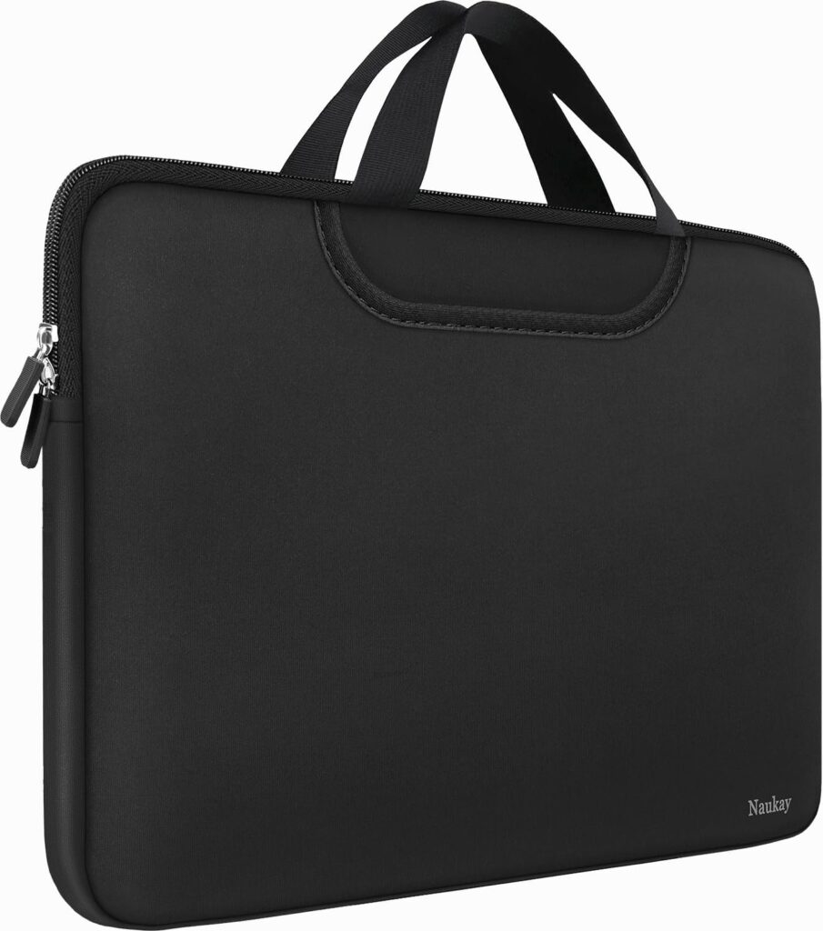 Laptop Sleeve Bag 15.6 Inch, Durable Traveling Briefcase Handle Bag & with Extra Pockets, Computer Protective Case Compatible for 15 15.6 inch HP, Dell, Acer, Asus, Black