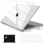 EooCoo Case Compatible with MacBook Pro 14 inch M5 2025 2024-2021 M4 M3 M2 M1 Pro Max Chip, Hard Shell Cases with Keyboard Cover, Screen Protector – Crystal Clear