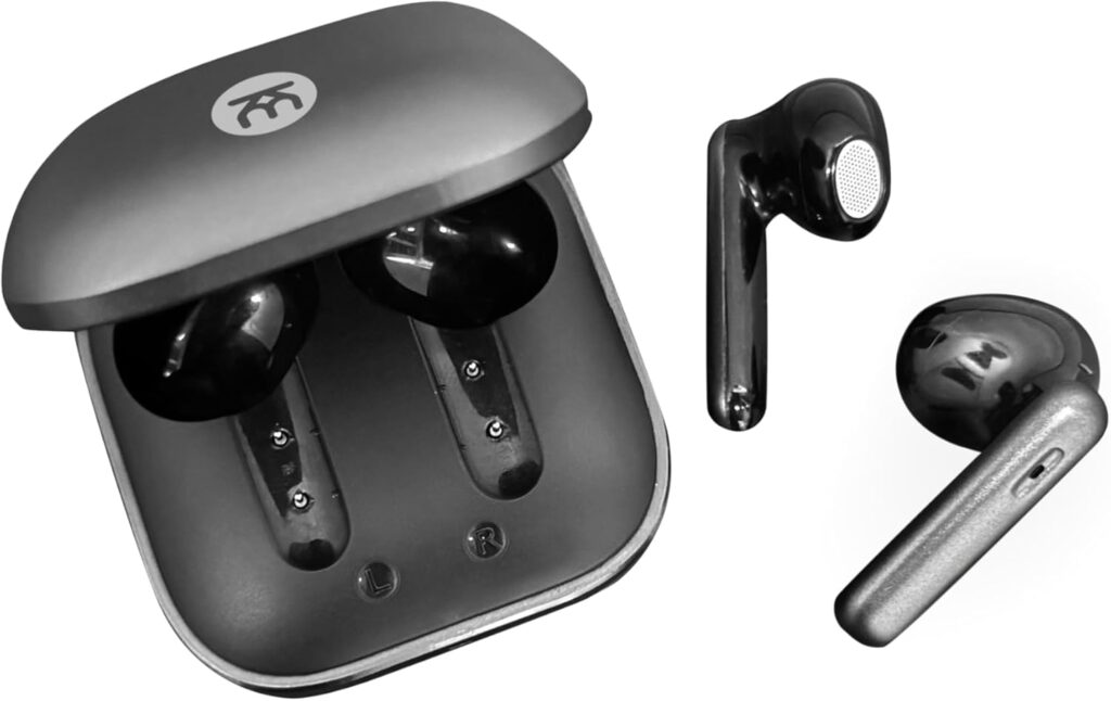 Wireless Earbuds, Hybrid ANC Active Noise Cancellation, High-Fidelity Sound Clear Voice Bluetooth Headphone, IPX4, Premium Metal case, Gaming Mode Low Latency, Comfortable semi in-Ear