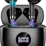 Wireless Earbuds, Bluetooth 5.4 Ear Buds LED Power Display Headphones Bass Stereo, Bluetooth Earbuds in-Ear Noise Cancelling Mic, 40H Playback Mini Case IP7 Waterproof Sports Earphones for Android iOS