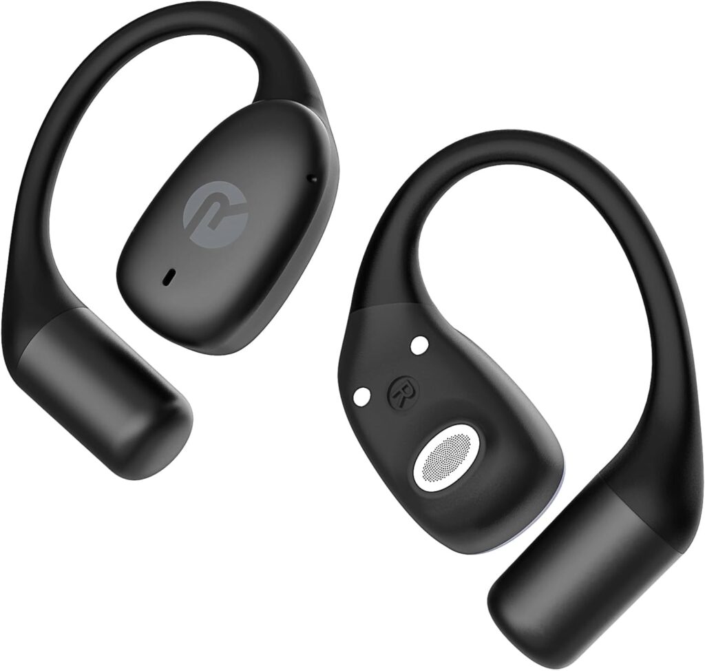 Raycon Essential Open Earbuds – True Wireless Open Ear Bluetooth 6.0 Headphones, Ultra-Lightweight, Comfort Hook Design, IPX5 Water Resistant, 36 Hours of Battery Life (Black)