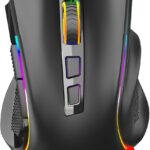 Redragon M602 Gaming Mouse, Ergonomic RGB Gaming Mouse Wired with 7200 Adjustable DPI, 9 Programmable Buttons, Professional Software for Gamer Office [Black]