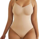SHAPERX Women’s Shapewear Bodysuit Tummy Control Body Shaper Seamless Sculpting Snatched Waist Body Suit