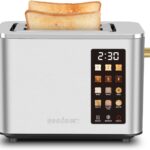 SEEDEEM Toaster 2 Slice, Touch Control Screen, Smart Stainless Toaster, 6 Shade Setting, 6 Bread Selection, Countdown, Removable Crumb Tray, 900W, Silver Metallic