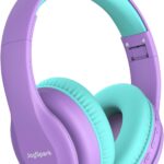 Kids Bluetooth Headphones, Lightweight Wireless Headphones for Kids, 85/94dB Volume Limited, 60 Hours Playtime, Bluetooth 5.3, Over-Ear Toddler Headsets with Built-in Mic-Purple