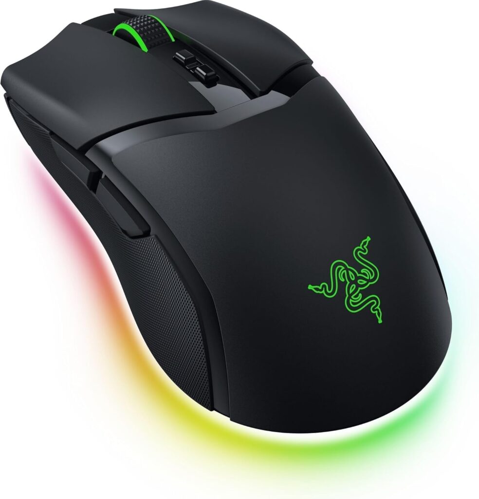 Razer Cobra Pro Wireless Gaming Mouse: 10 Customizable Controls – Chroma RGB Lighting – 30K Optical Sensor – Gen-3 Optical Switches – 2.4GHz, Bluetooth & USB Type C – Black (Renewed)