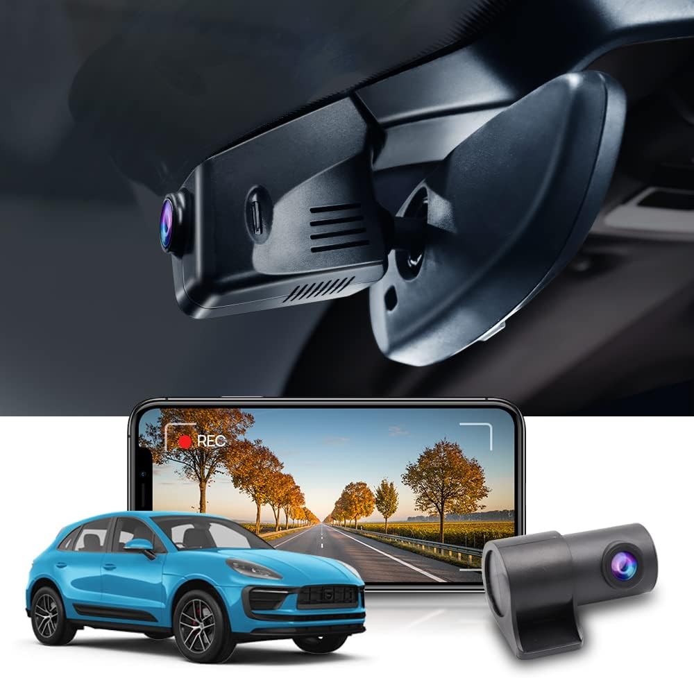Fitcamx Front 4K+ Rear 1080P Dash Cam Adpats for Porsche Macan 95B Panamera 970 Cayenne 958 92A E2 (Model B), OEM Factory Look, Dual HD Video, WiFi & APP, Loop Recording, G-Sensor, 128GB Card