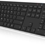 Arteck 2.4G Wireless Keyboard Stainless Steel Ultra Slim Full Size Keyboard with Numeric Keypad for Computer/Desktop/PC/Laptop/Surface/Smart TV and Windows 10/8/ 7 Built in Rechargeable Battery
