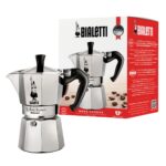 Bialetti Moka Express Iconic Italian Stovetop Espresso Maker (Natural Silver, 6 Cups)