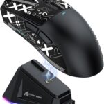 MAGIC-REFINER Attack Shark X11 59g Superlight Wireless Gaming Mouse with Grip Tape, RGB Charging Dock，BT/2.4G Wireless/Wired Pc Mouse, 22000 DPI,5 Programmable Buttons for Pc/Mac(Black)