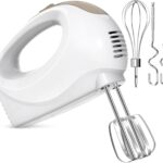 Hand Mixer, 5 Speed Electric Cake Whisk Food Mixer Self-Control/Turbo Boost with 5 Stainless Steel Accessory Food Beater for Cake Bread (one size)