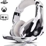 PHOINIKAS Gaming Headset for PS4, Xbox One, PC, Laptop, Mac, Nintendo Switch, 3.5MM PS4 Stereo Headset Over Ear Headphones with Noise-Cancelling Mic, Bass Surround – Camo