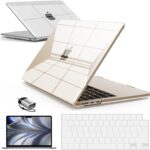 IBENZER Compatible with 2025 2024 2023 2022 MacBook Air 13 inch Case M4 A3240 M3 A3113 M2 A2681, Hardshell Case & KeyboardCover & ScreenFilm & Type-C for Mac Air 13.6, Crystal Clear, AT13-KK-CYCL+2TC
