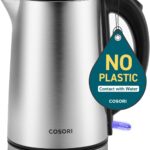COSORI Electric Kettle, No Plastic Inner Lid, Filter and Spout, Double Wall Stainless Steel Keep Warm, Automatic Shut Off & Boil-Dry Protection, Durable Tea Kettle Boiler & Heater, 1.5L/1500W, Silver