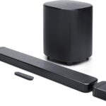 JBL Bar 700MK2-7.1 Channel soundbar System with Detachable Speakers and Dolby Atmos®, 780W max Output Power and a 10″ Wireless subwoofer, Works with Voice Assistant-Enabled Speakers (Black)