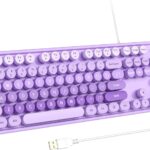 Large Print Keyboard, USB Wired Computer Keyboard, Full Size Keyboard with Number Pad for PC Laptop Desktop Windows 7 8 10 11 (Purple Colorful)
