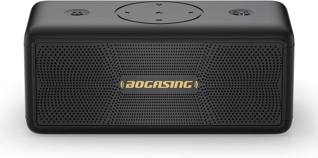 BOGASING Bluetooth Speakers, M5 Portable Wireless Speaker with 40W Loud Stereo Sound & Punchy Bass, 30H Playtime, IPX7 Waterproof, Bluetooth 5.3, EQ, TWS, TF-Card, AUX, USB, for Outdoor Home (Black)