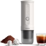 OutIn Nano Portable Electric Espresso Machine, Travel Coffee Maker for Camping, Car Coffee Maker Self-Heating with USB-C, With Ground Coffee & NS Capsule for RV, Hiking, Office
