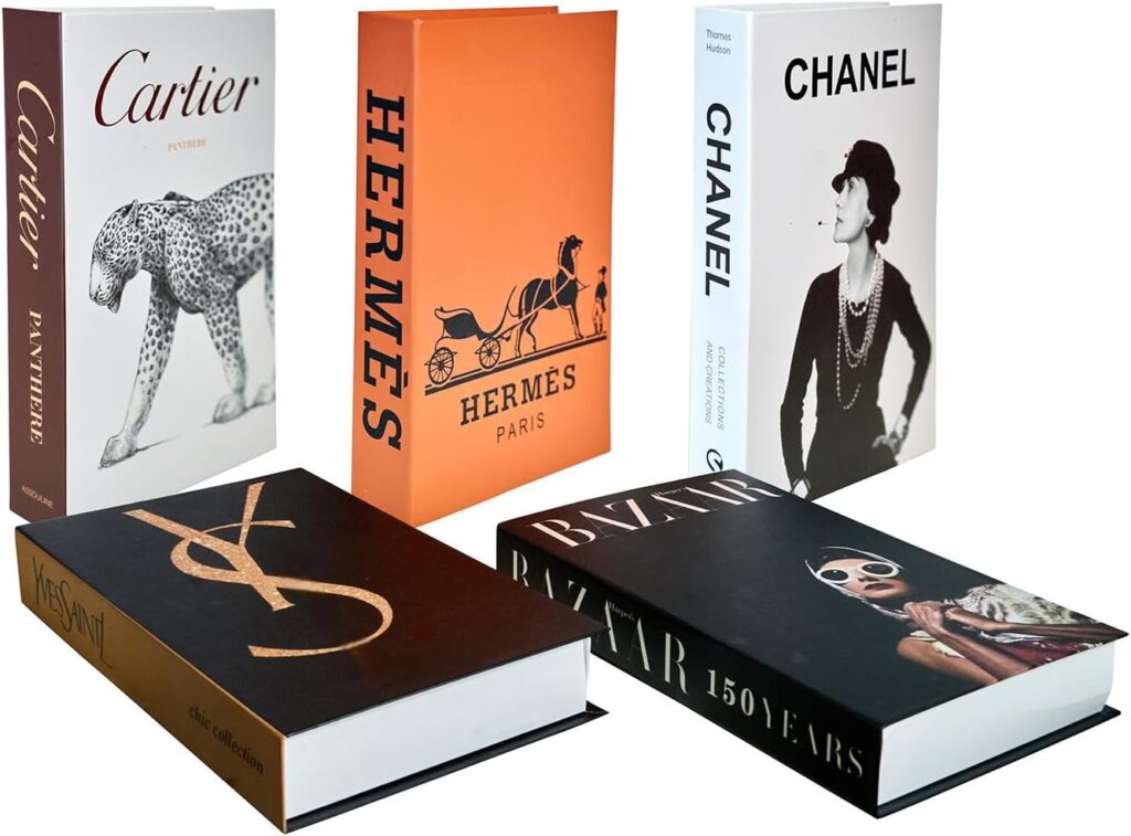 5pcs Aesthetic Books for Home Decor,Chic Modern Fake Decorative Book for Coffee Table,Fashion Faux Books for Bookshelf Decor/Mantel Decor