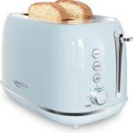 Retro 2 Slice Stainless Steel Toaster with 6 Bread Shade Settings, Bagel, Cancel, Defrost Function, Extra Wide Slot, Removable Crumb Tray, Blue